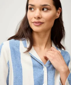 Ellos Home Pysjamasskjorte Valerie Block Stripe Long Sleeve
