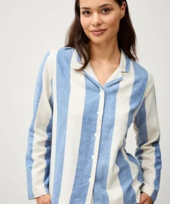 Ellos Home Pysjamasskjorte Valerie Block Stripe Long Sleeve