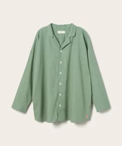 Ellos Home Pysjamasskjorte Long Sleeve Shirt Elly i resirkulert halvlinne