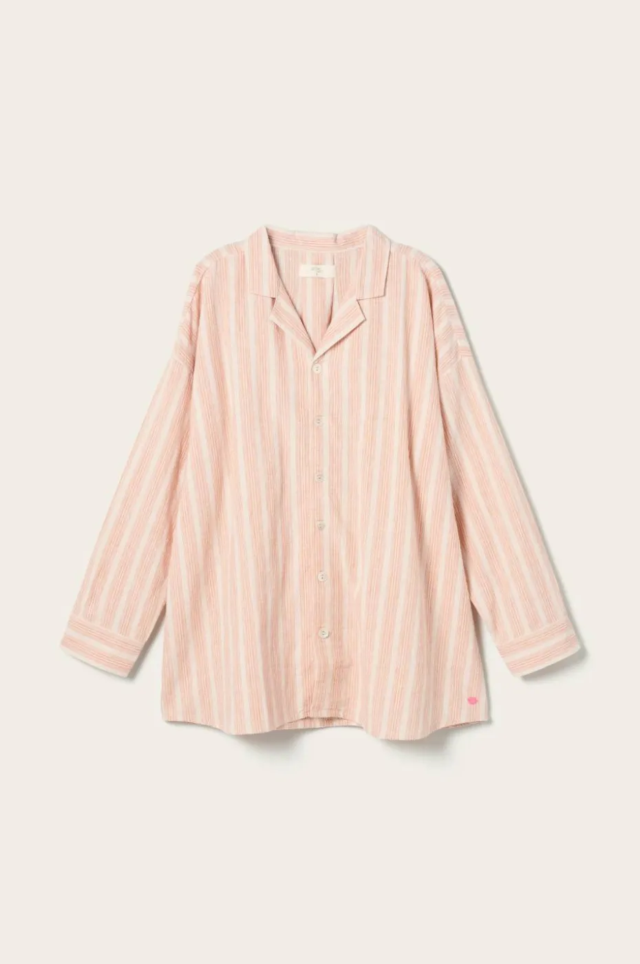 Ellos Home Pysjamasskjorte Elly Stripe i resirkulert halvlinne