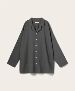 Ellos Home Pysjamasskjorte Long Sleeve Shirt Elly i resirkulert halvlinne