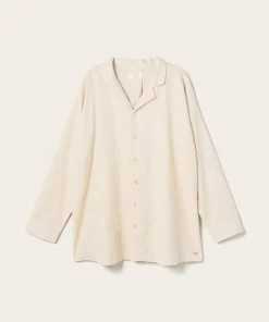 Ellos Home Pysjamasskjorte Long Sleeve Shirt Elly i resirkulert halvlinne
