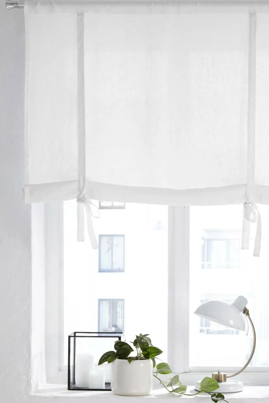 Ellos Home Roll up-gardin i vasket lin Candice