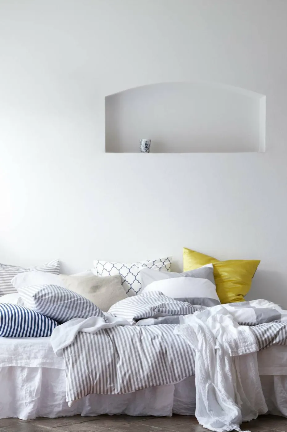 Ellos Home Sengekappe Candice i vasket lin 45 cm
