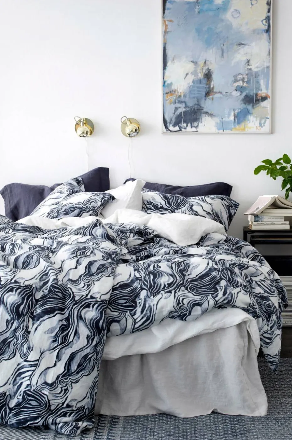 Ellos Home Sengekappe Candice i vasket lin 45 cm