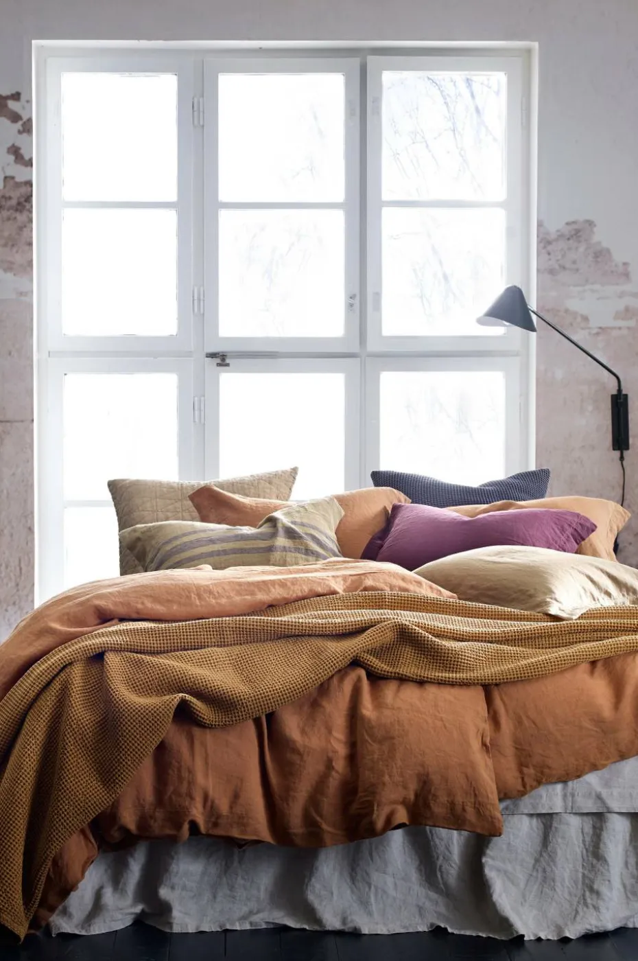 Ellos Home Sengekappe Candice i vasket lin 45 cm