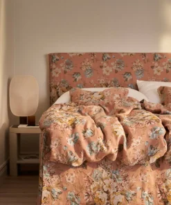 Ellos Home Sengekappe Candice Rose i vasket lin 60 cm