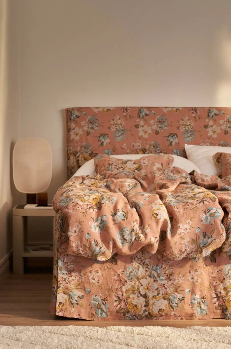 Ellos Home Sengekappe Candice Rose i vasket lin 60 cm