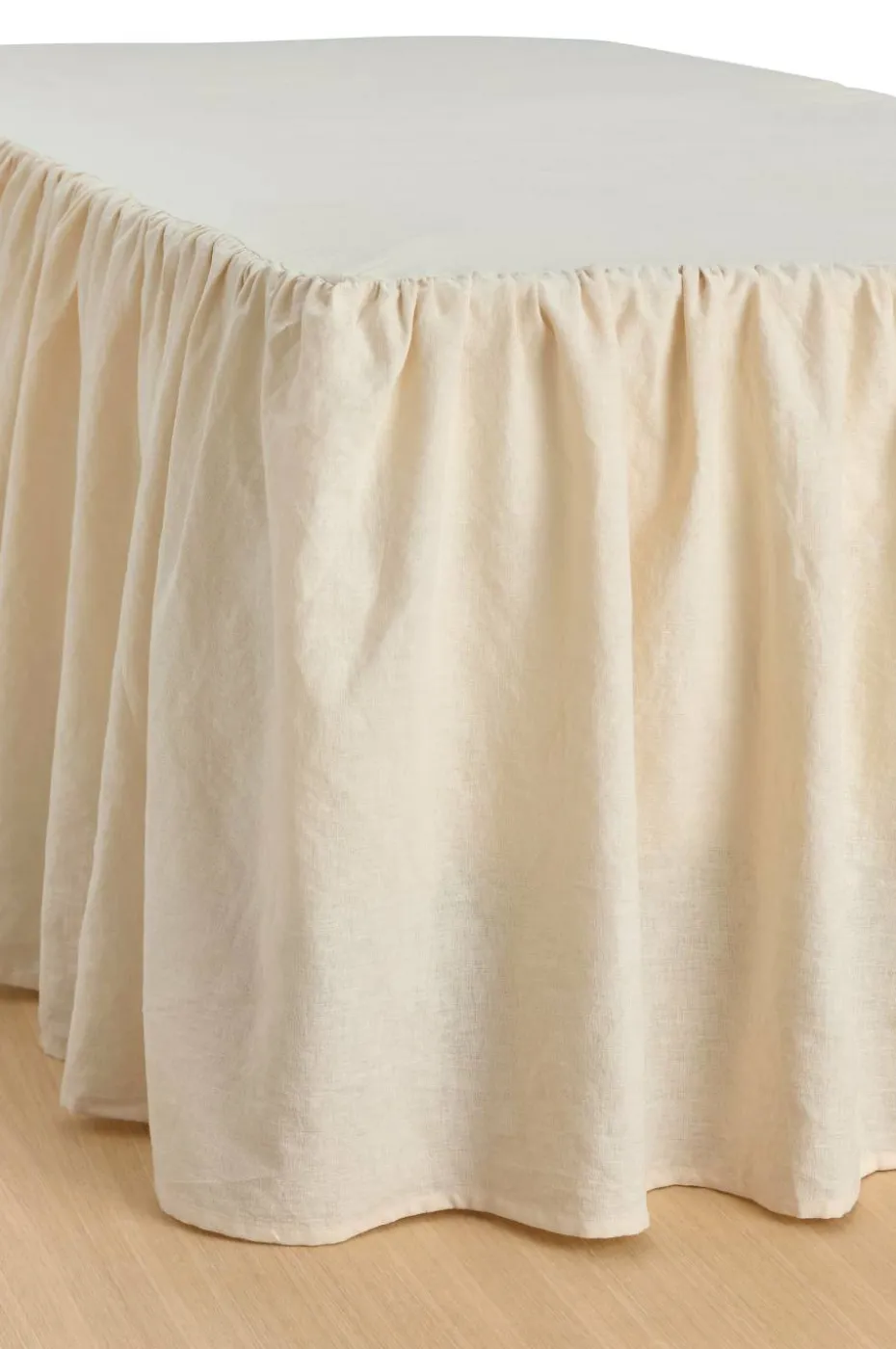 Ellos Home Sengekappe Elly Frilled i resirkulert halvlinne 52 cm
