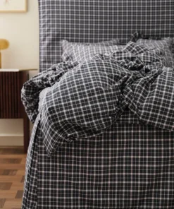 Ellos Home Sengekappe Sonneli Check i bomull høyde 52 cm