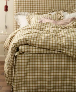 Ellos Home Sengekappe Sonneli Check i bomull høyde 52 cm