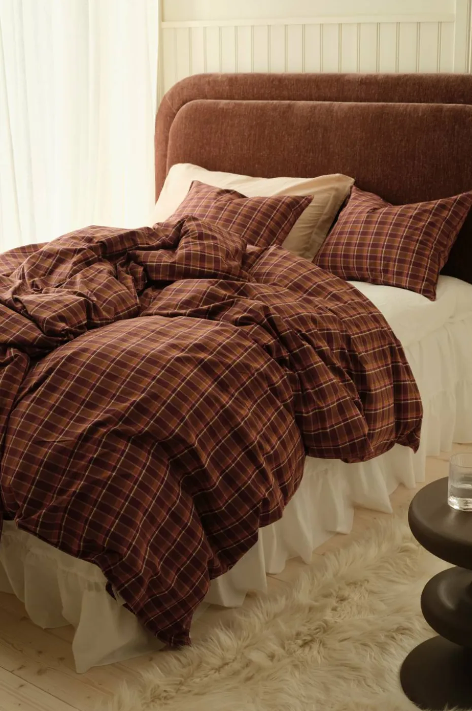 Ellos Home Sengesett Avery Check i bomullspercale 2 eller 3 stykker