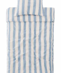 Ellos Home Sengesett Candice Block Stripe i vasket lin, 2 deler