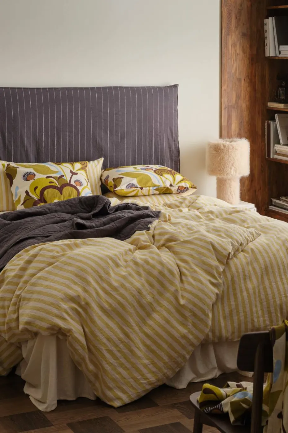 Ellos Home Sengesett Elly Classic Stripe i resirkulert halvlinne 2 eller 3 stykker
