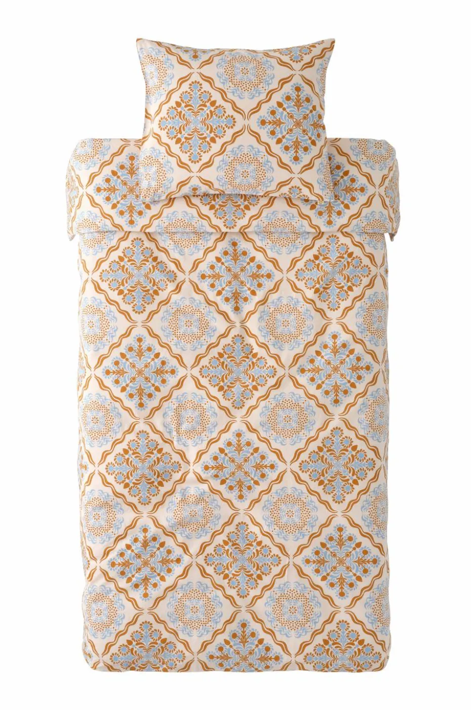 Ellos Home Sengesett Elly Tile i resirkulert halvlinne 2 eller 3 stykker