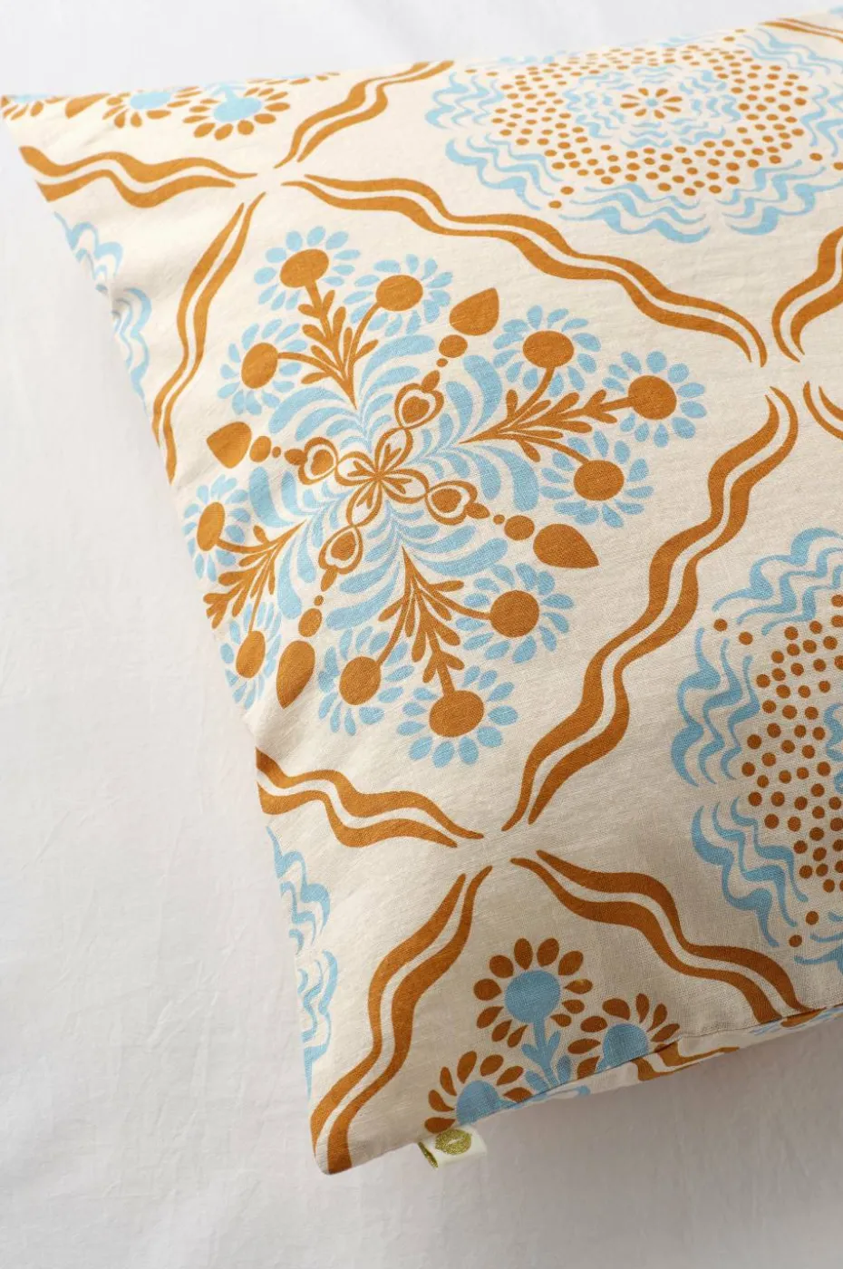 Ellos Home Sengesett Elly Tile i resirkulert halvlinne 2 eller 3 stykker