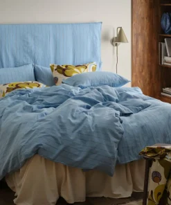 Ellos Home Sengesett Elly Thin Stripe i resirkulert halvlinne 2 eller 3 stykker