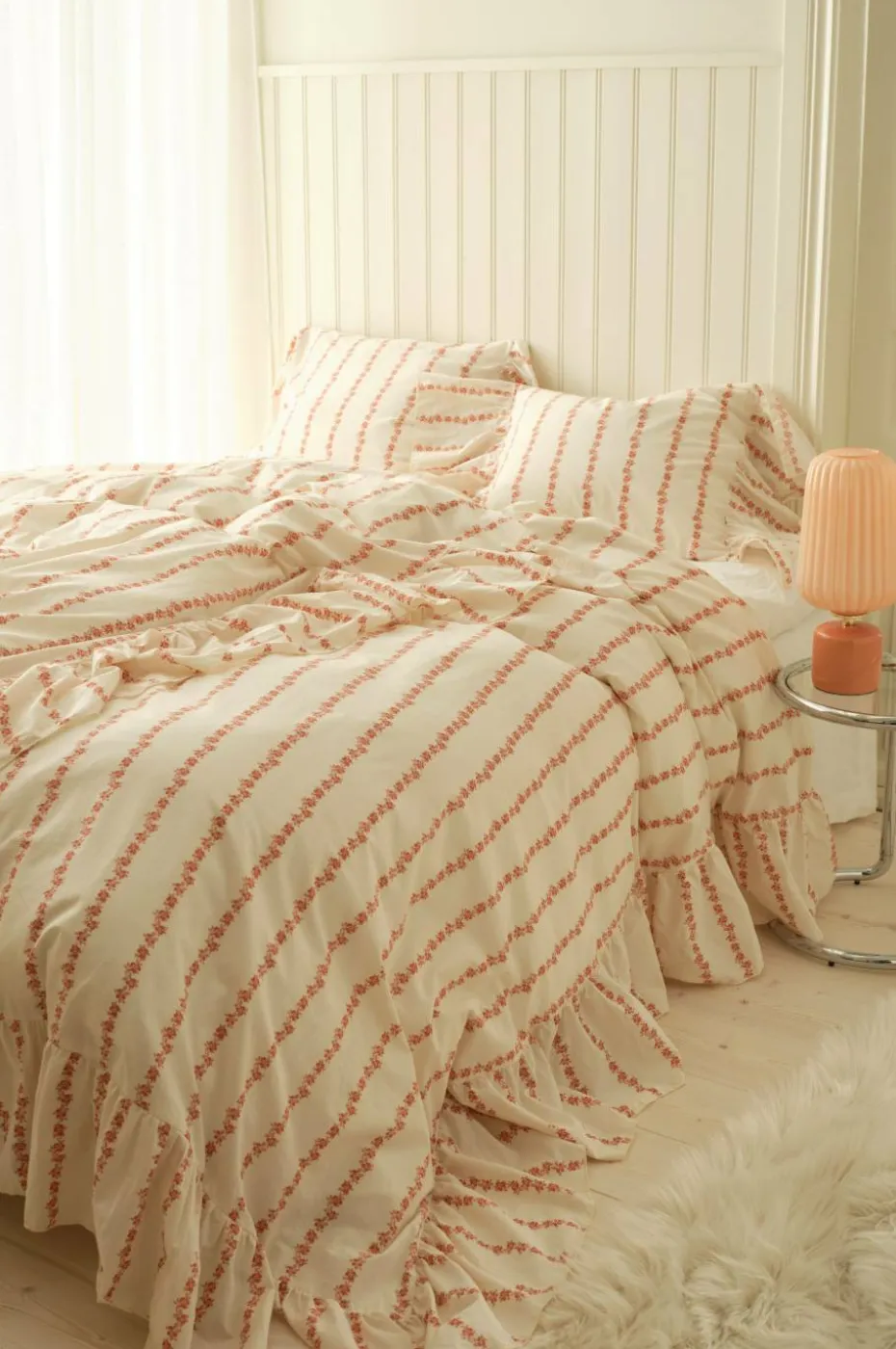 Ellos Home Sengesett Juliette Garland Giant Frill i bomull 2 deler