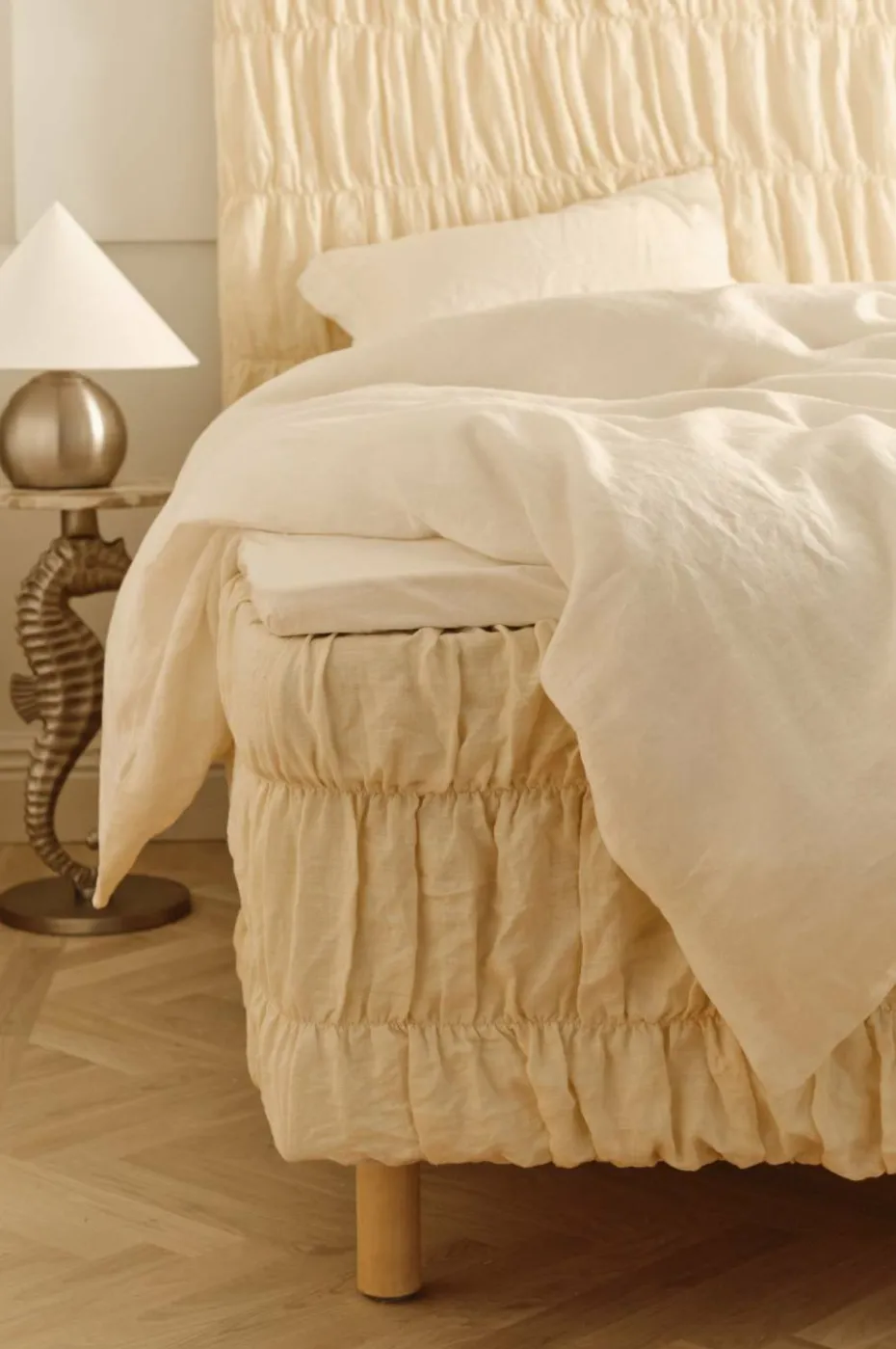 Ellos Home Sengetrekk Candice Elastic 60 cm i lin