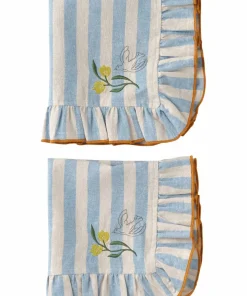Ellos Home Servietter Elly Classic Stripe i resirkulert halvlinne 2-pakning
