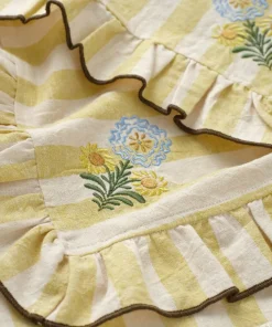 Ellos Home Servietter Elly Classic Stripe i resirkulert halvlinne 2-pakning