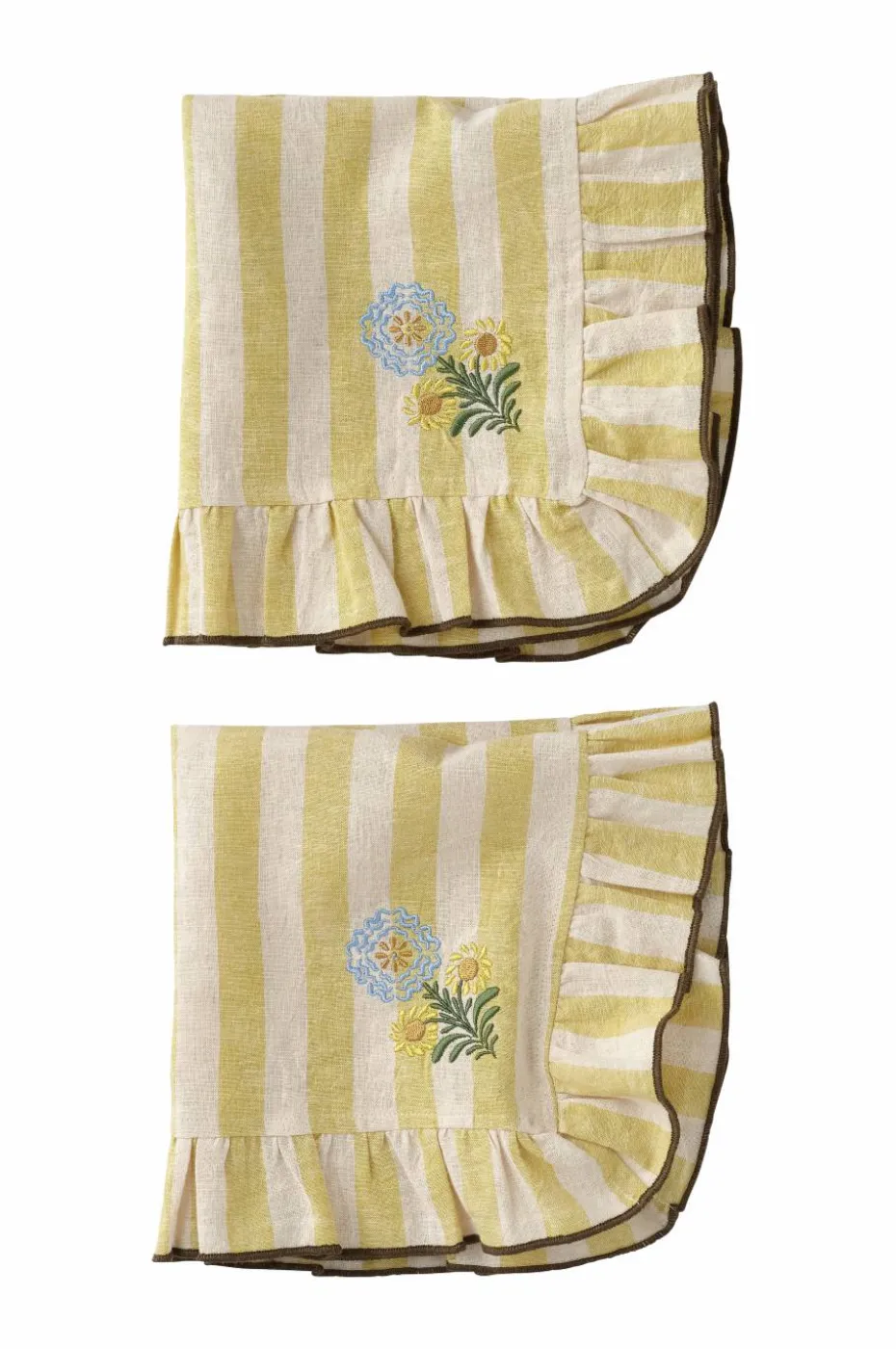 Ellos Home Servietter Elly Classic Stripe i resirkulert halvlinne 2-pakning
