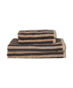 Ellos Home Sett med frottéhåndklær Stripe 4 deler