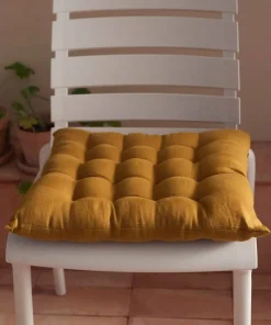 Ellos Home Sittepute Candice i vasket lin 40x40x5 cm