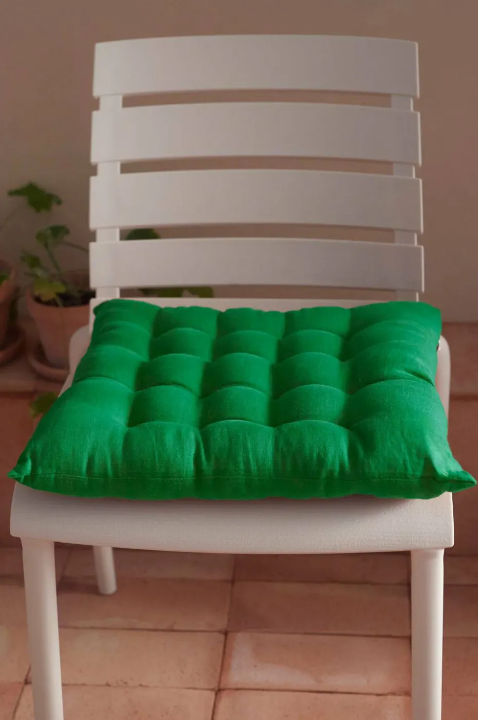 Ellos Home Sittepute Candice i vasket lin 40x40x5 cm