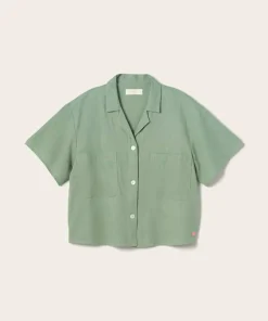 Ellos Home Skjorte Elly Camp Collar i resirkulert halvlinne