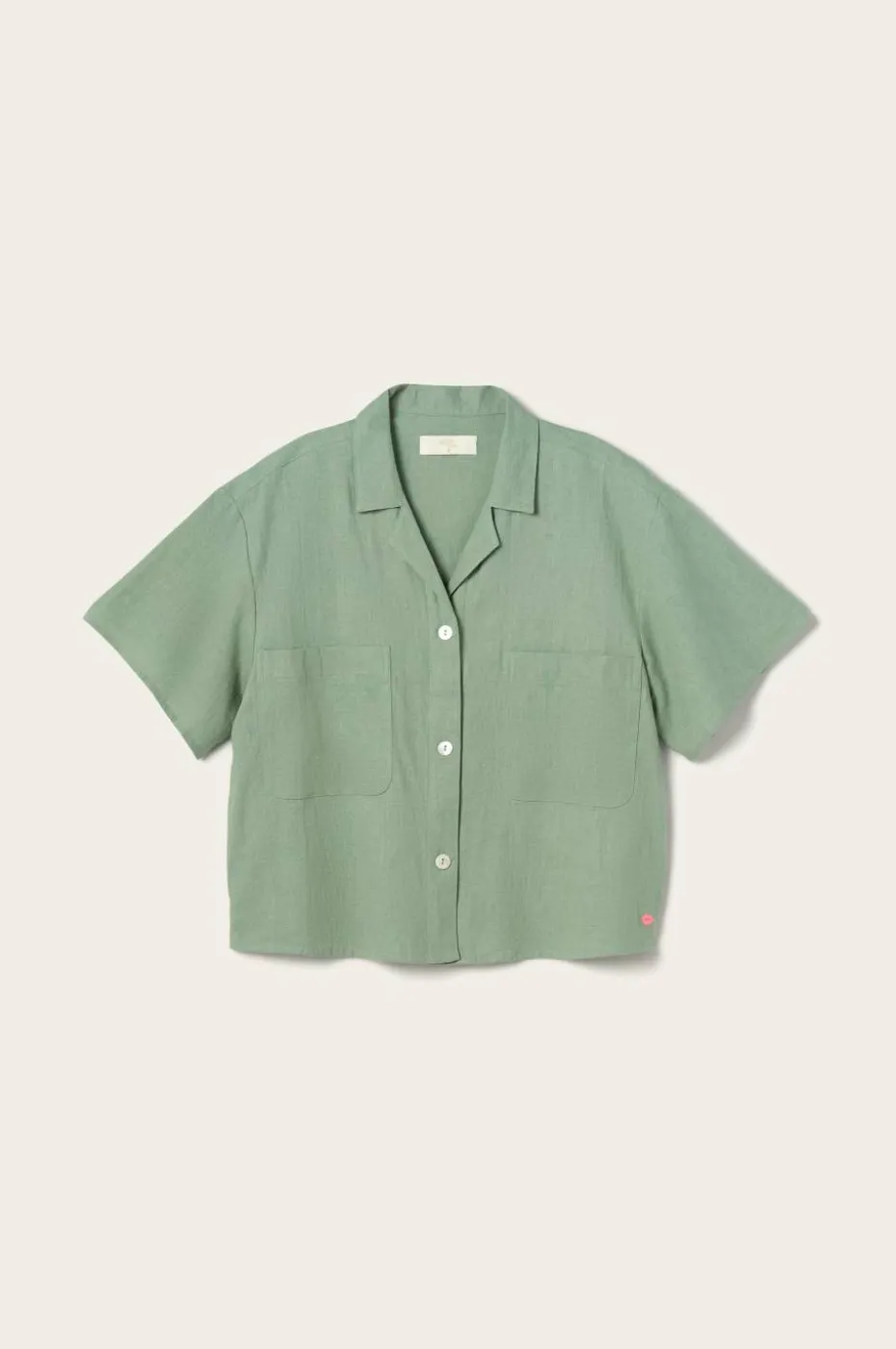 Ellos Home Skjorte Elly Camp Collar i resirkulert halvlinne
