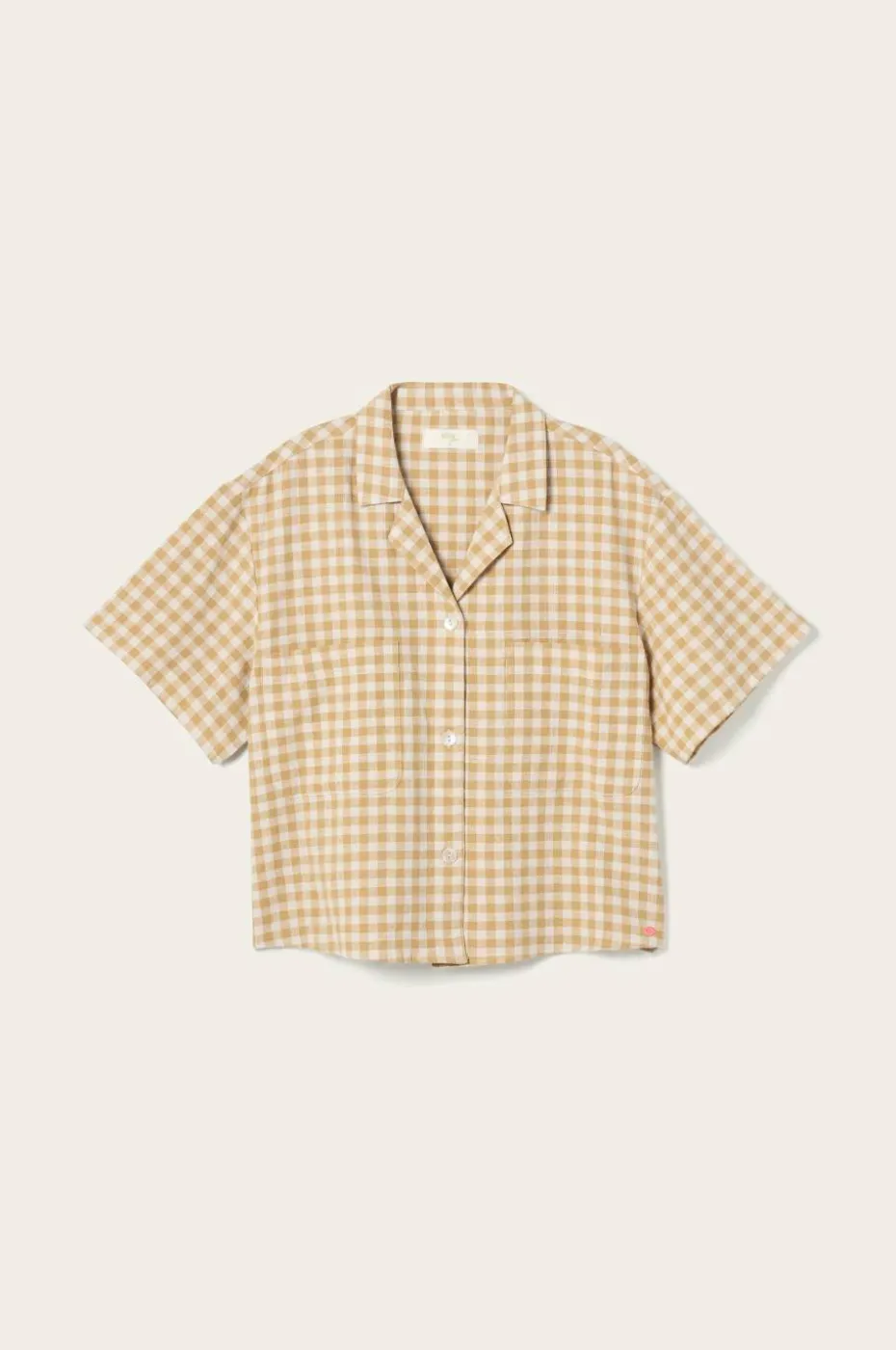 Ellos Home Skjorte Elly Check Camp Collar i resirkulert halvlinne