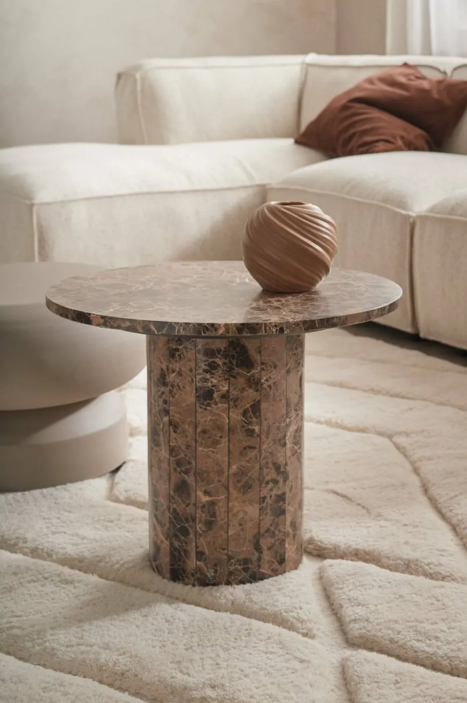 Ellos Home Sofabord Combo i marmor diameter 51 cm
