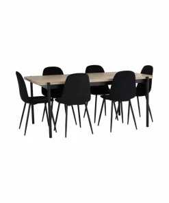 Ellos Home Spisegruppe Gilda med bord 180x90 cm + 6 stoler