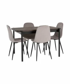 Ellos Home Spisegruppe Gilda med bord 120x80 cm + 4 stoler