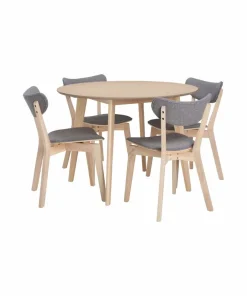 Ellos Home Spisegruppe Ridney med 1 bord + 4 stoler med møbeltrekk