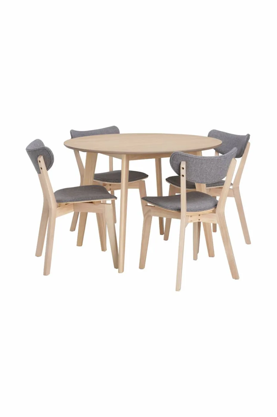 Ellos Home Spisegruppe Ridney med 1 bord + 4 stoler med møbeltrekk