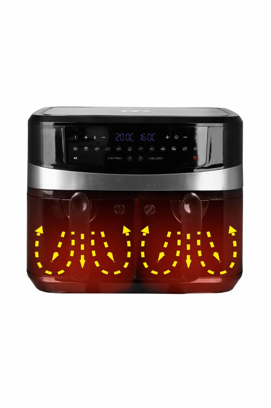 Emerio Dobbel Varmluftfrityr 5+5 liter 2400 Watt Digital
