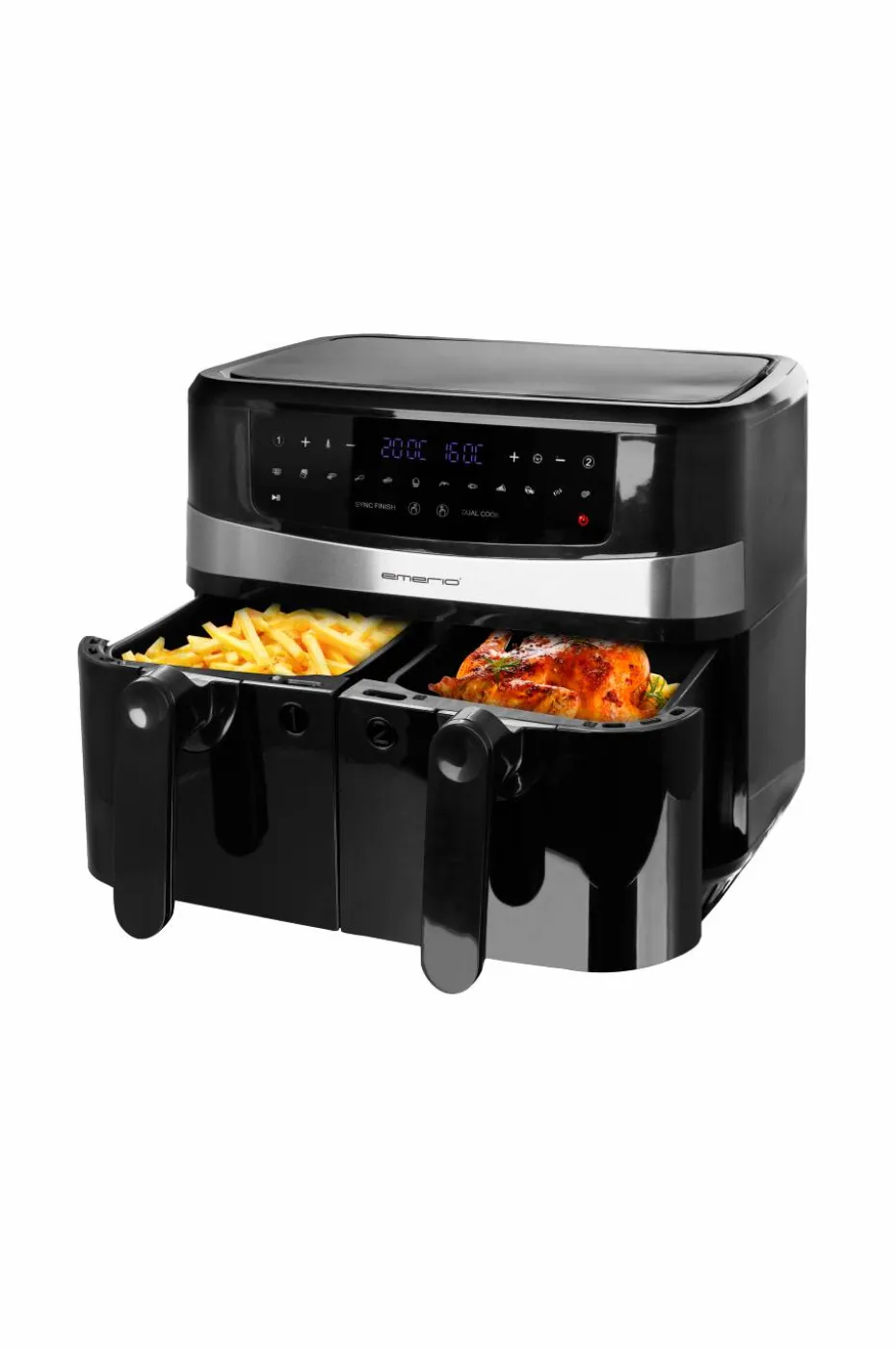 Emerio Dobbel Varmluftfrityr 5+5 liter 2400 Watt Digital