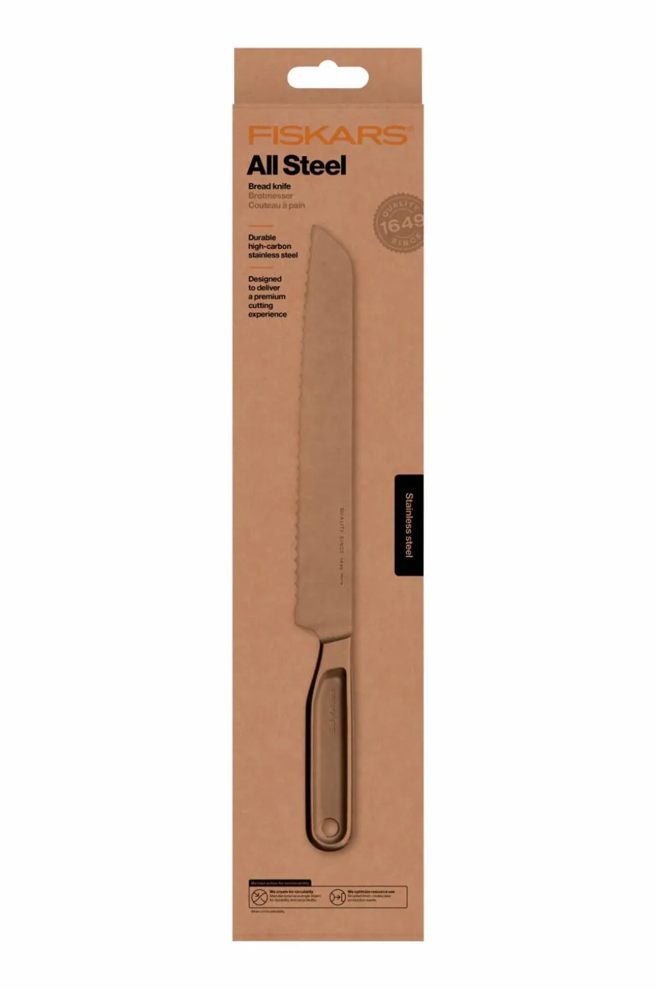 Fiskars All Steel Brødkniv 22 cm