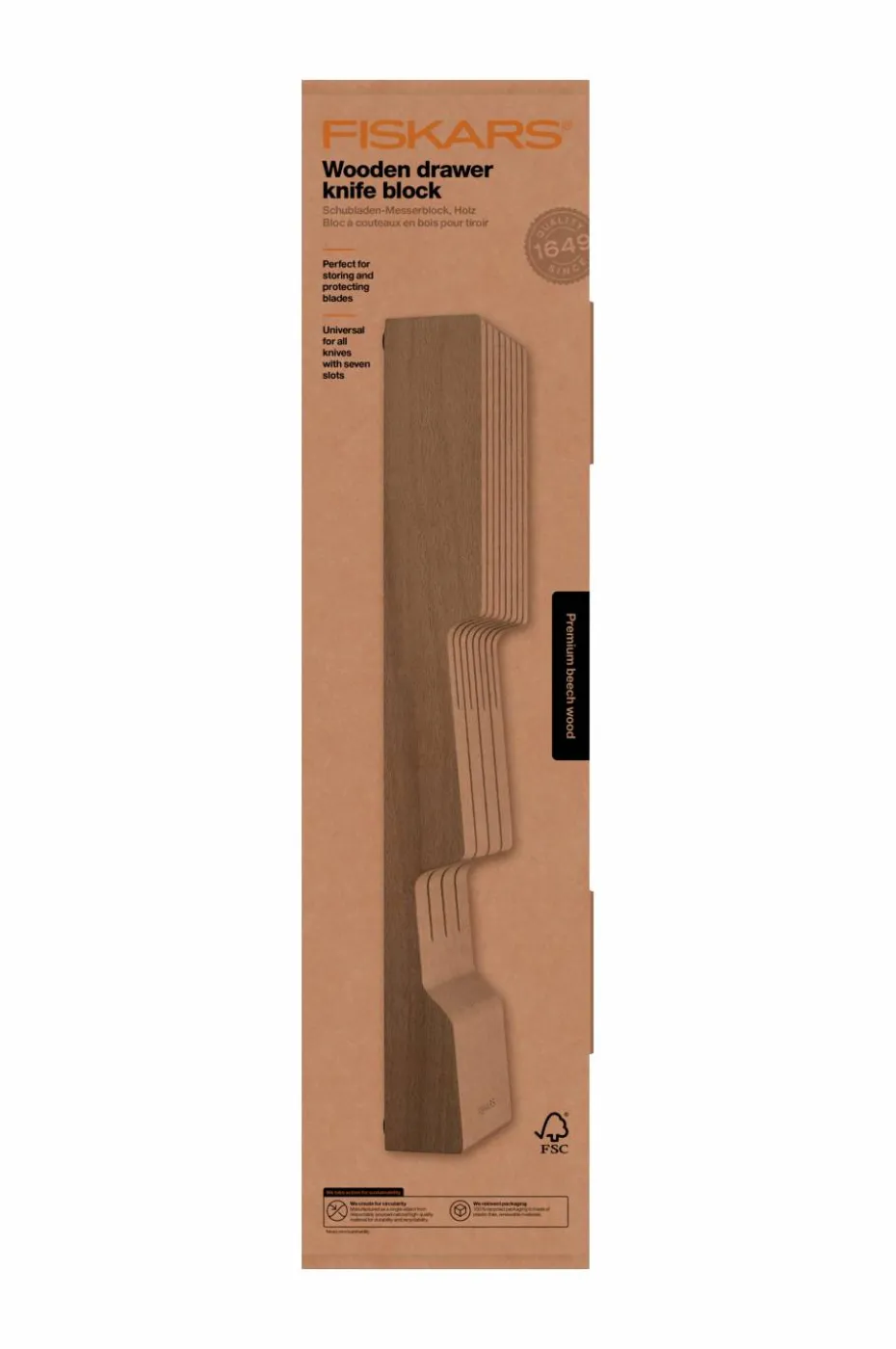 Fiskars Skuffeinnsats for kniver, tre