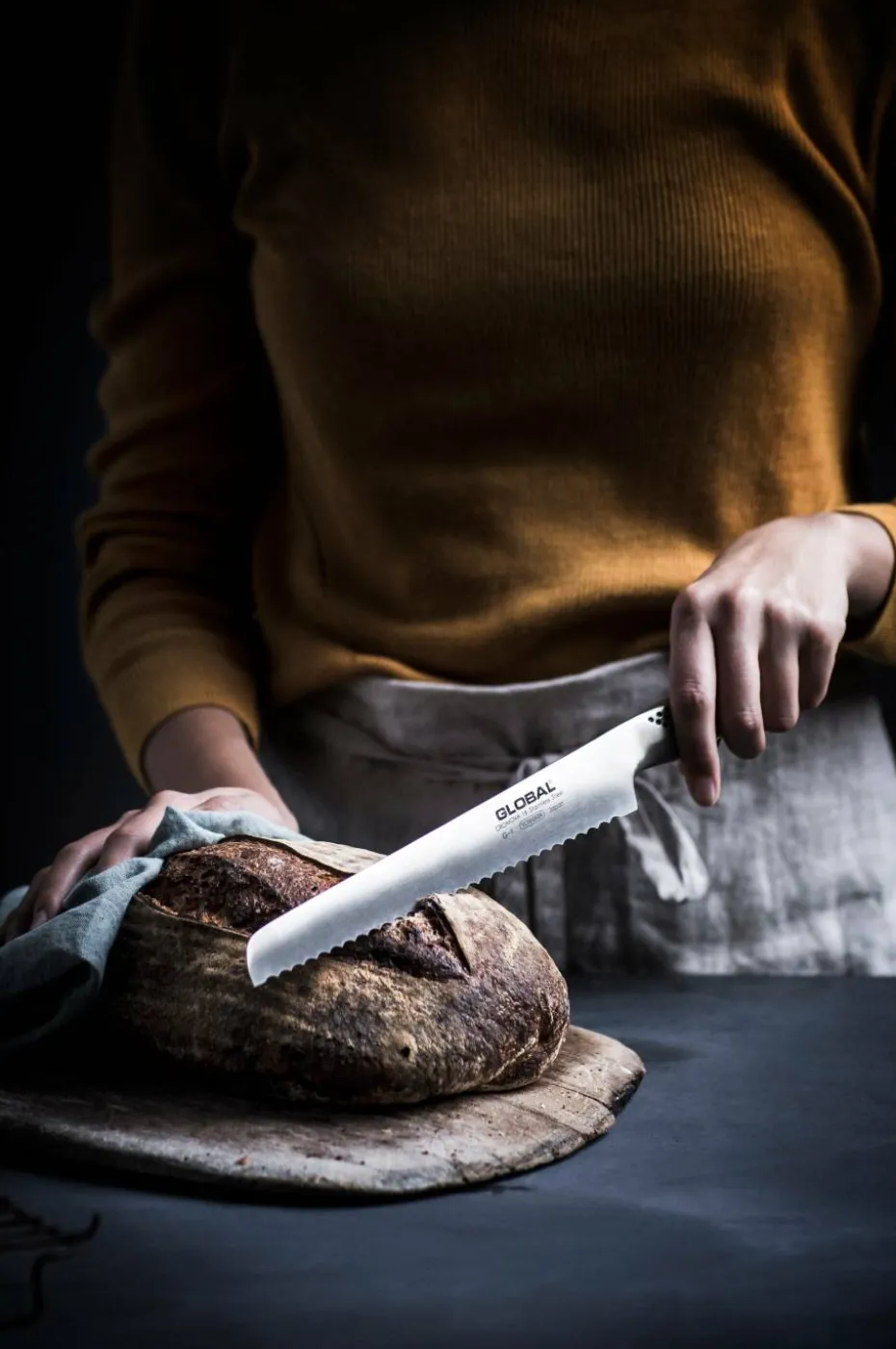 Global Brødkniv G-9 22 cm, tagget
