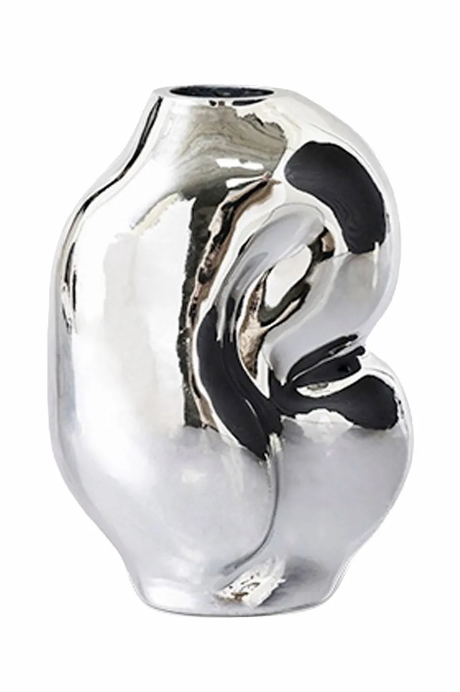 HKliving Gleam Glass liten vase krom