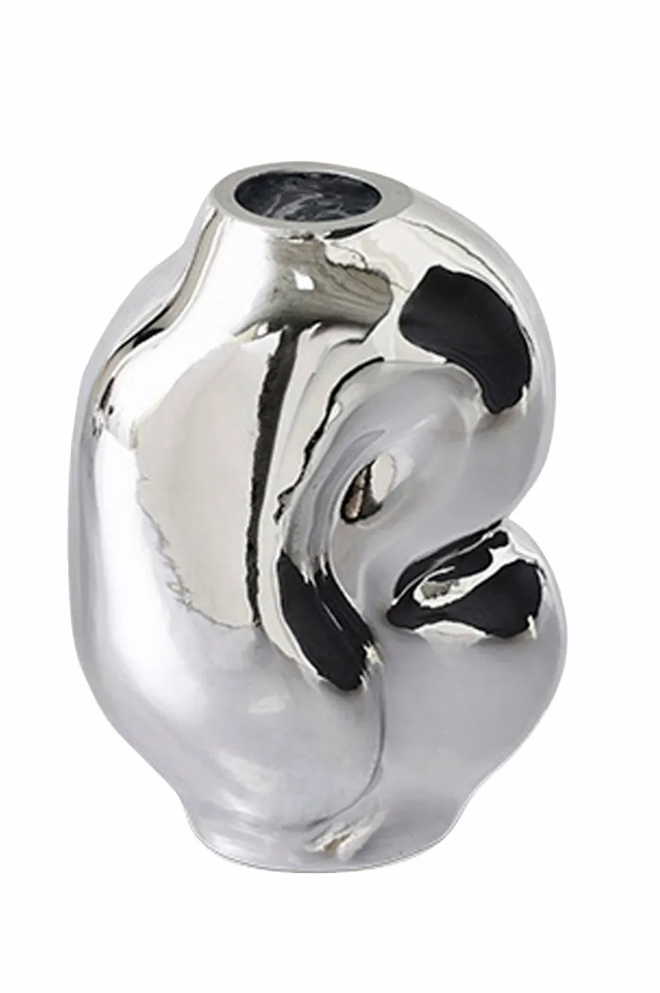HKliving Gleam Glass liten vase krom