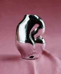 HKliving Gleam Glass liten vase krom