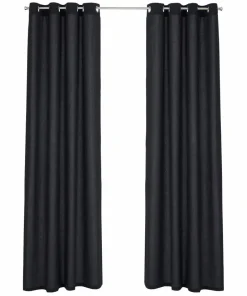 &Home 2-pk gardinlengder med maljer, i halvpanama