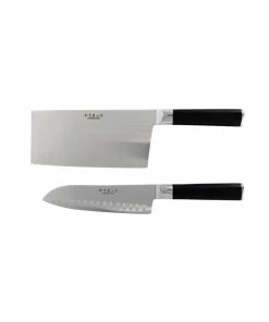 Karimatto 2 stk sett Santoku 17,5cm, kinesisk hakker 18cm