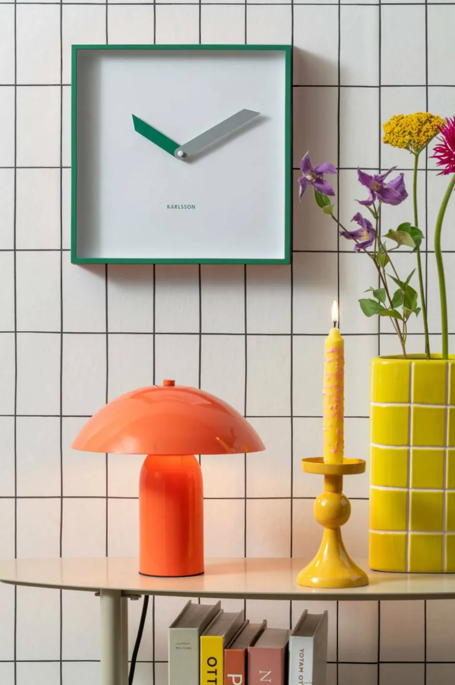 Karlsson Veggklokke Cool Retro Cuadrado