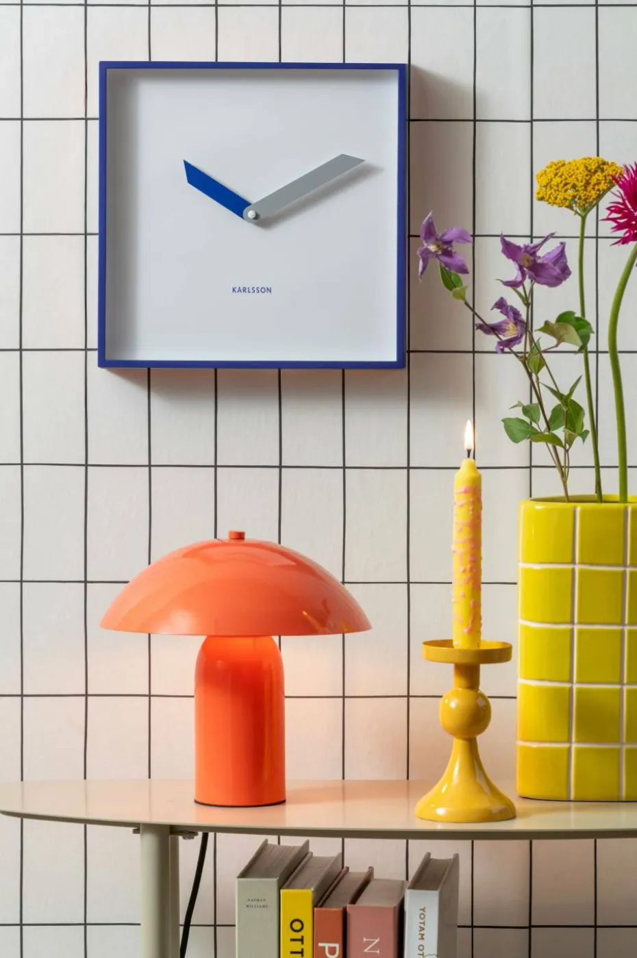 Karlsson Veggklokke Cool Retro Cuadrado
