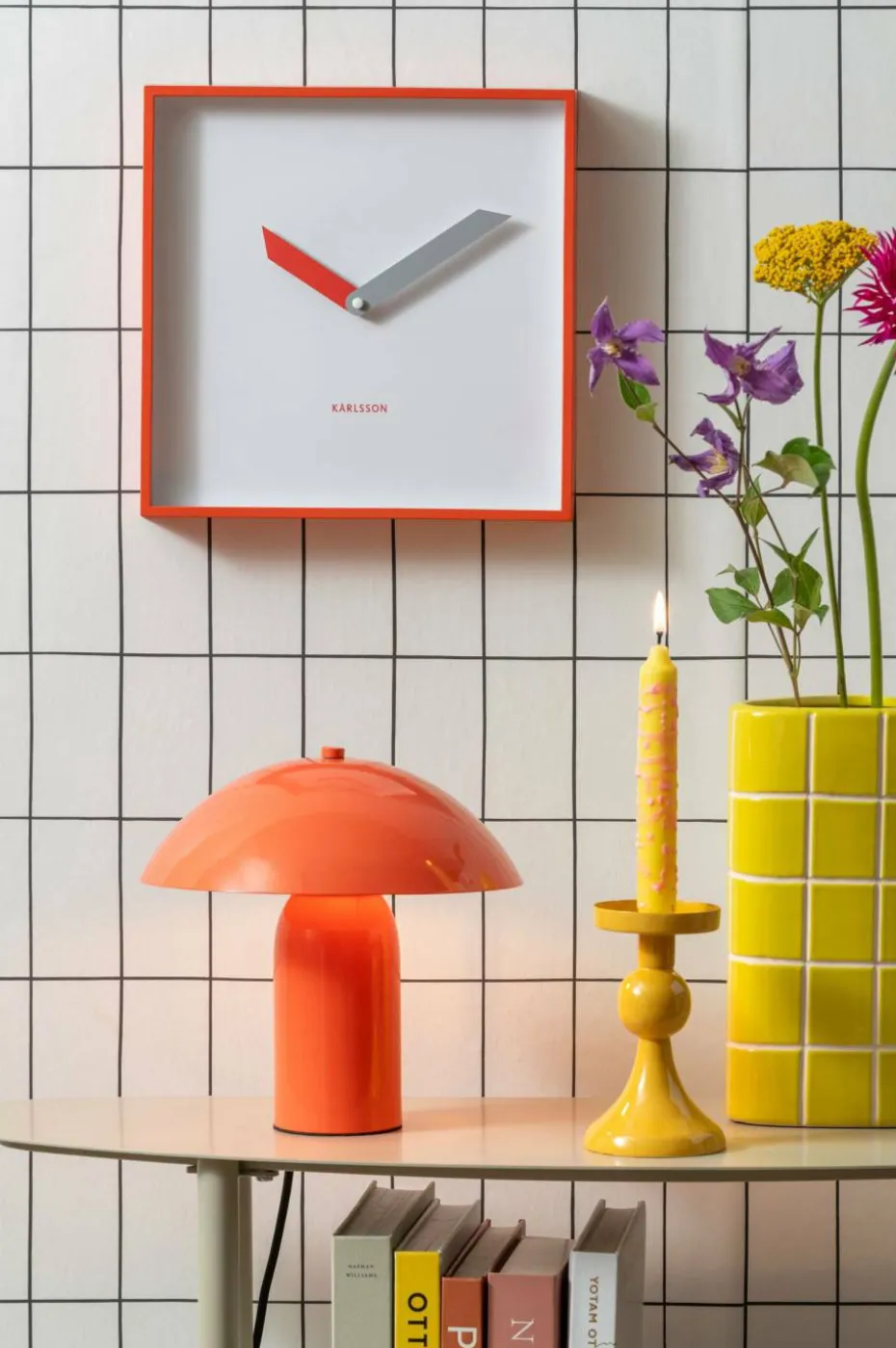 Karlsson Veggklokke Cool Retro Cuadrado